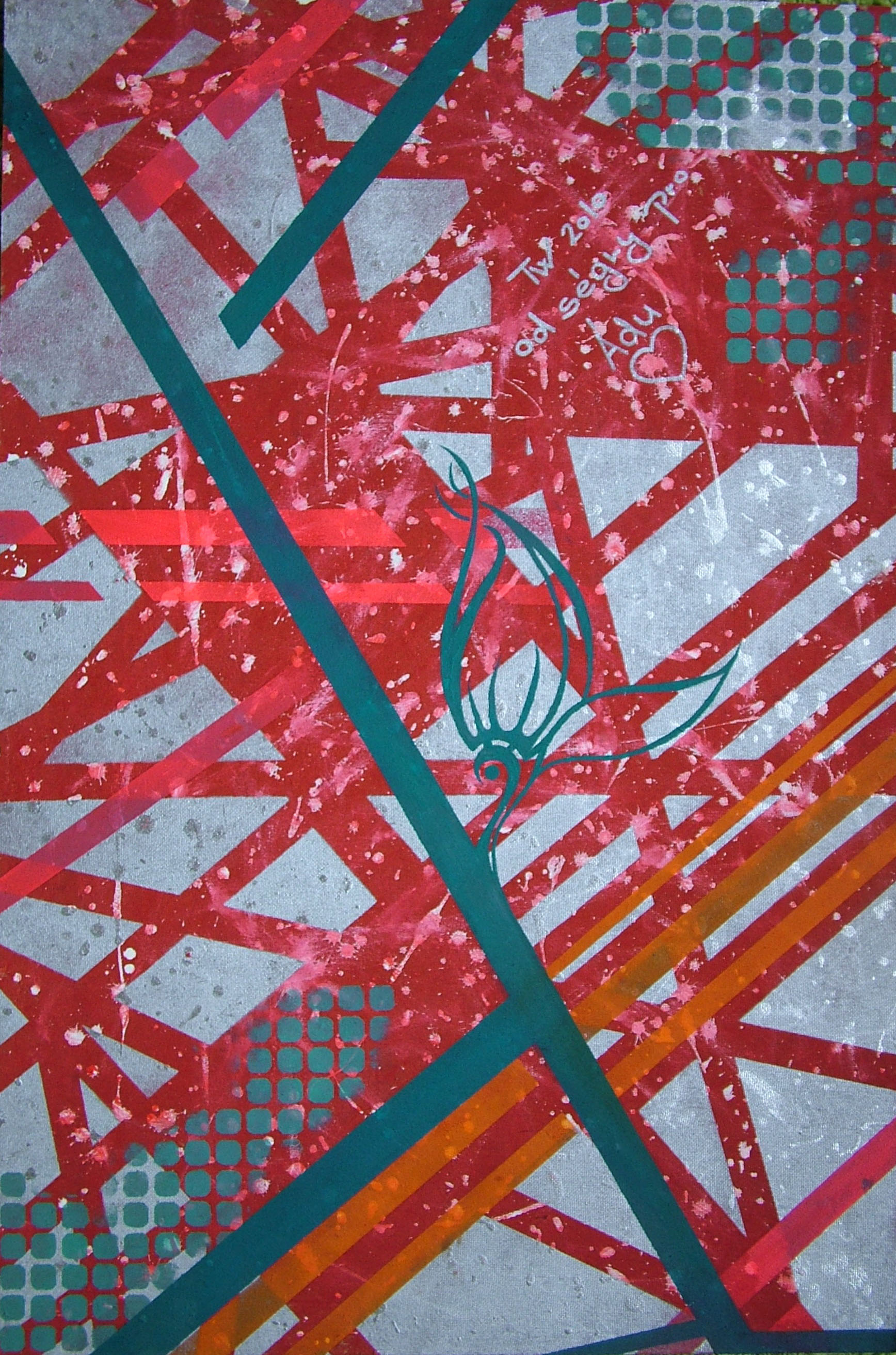 Párty - 1,5x1m, Spray a Akryl na sololitu