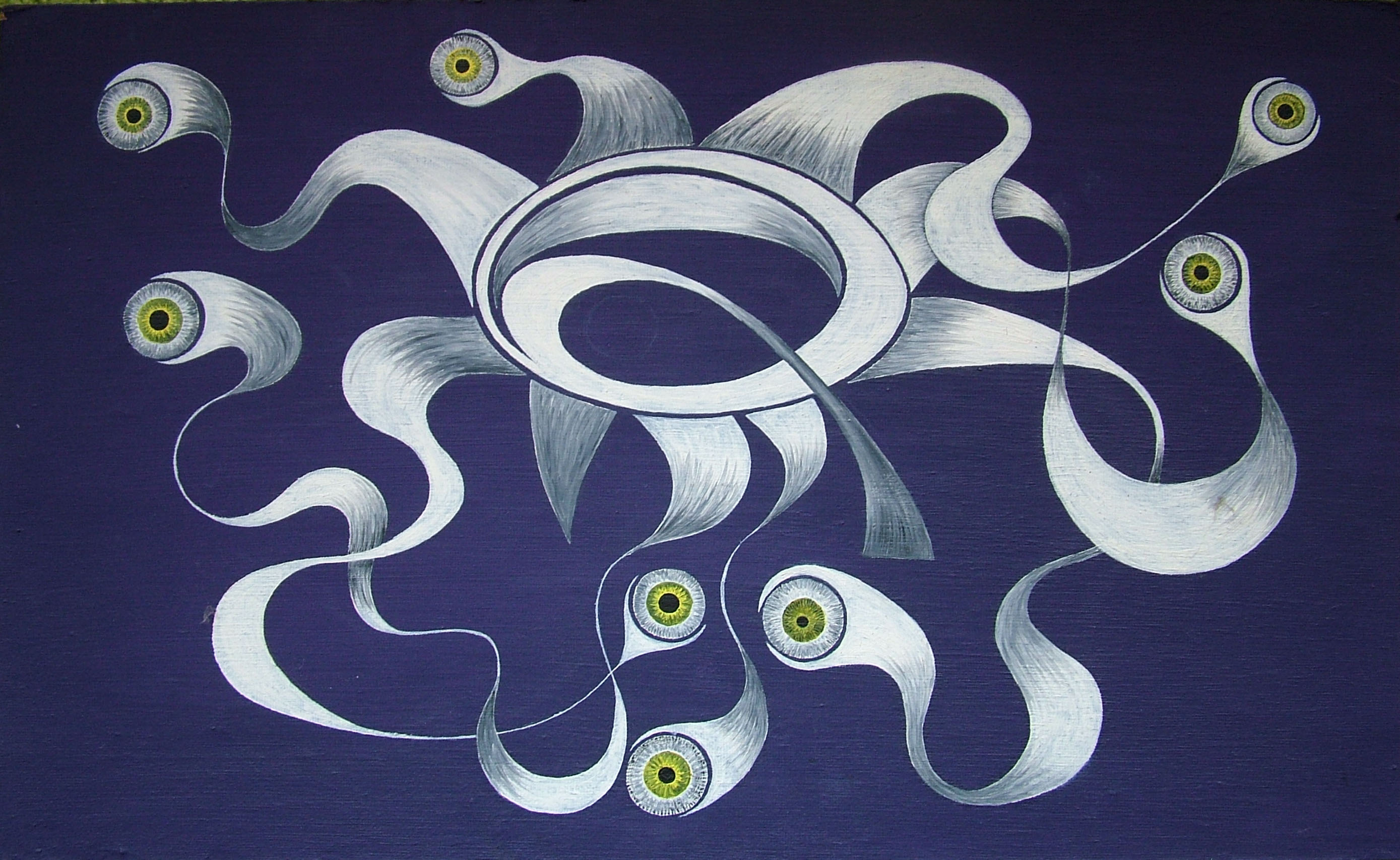 Sledování - 74x45cm, Akryl na sololitu