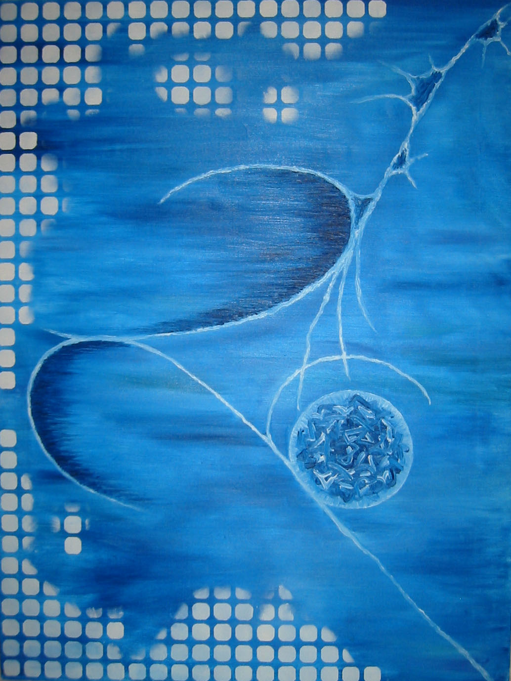 Zimní Pampeliška - 70x50cm, olej na plátně